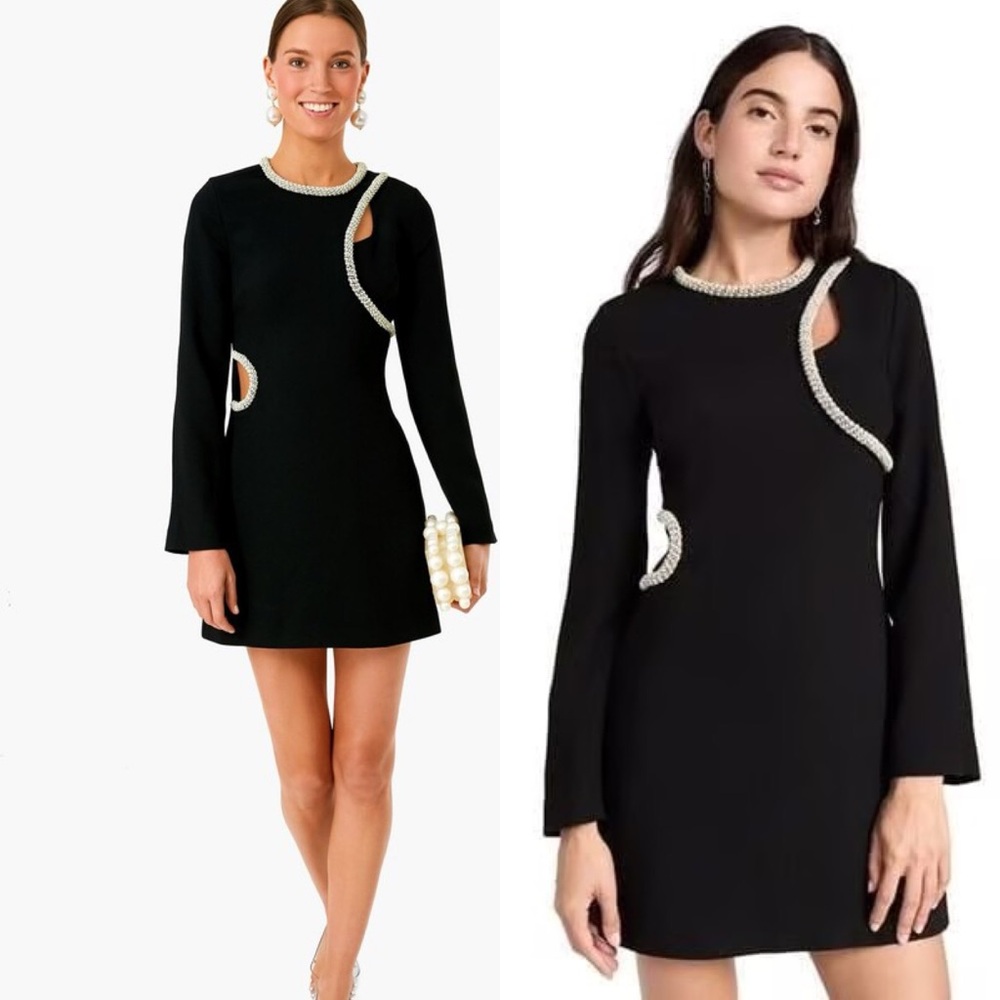 Jonathan Simkhai Katharine Diamanté Mini Dress Black Size 6 NWOT